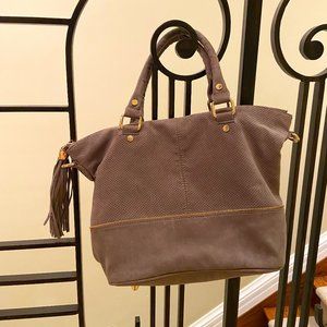 Deux Lux Trendy Grey Suede Bag